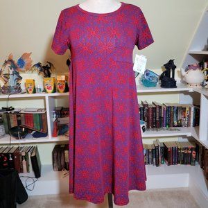 Lularoe Purple Red Starburst Carly Dress XXS NWT